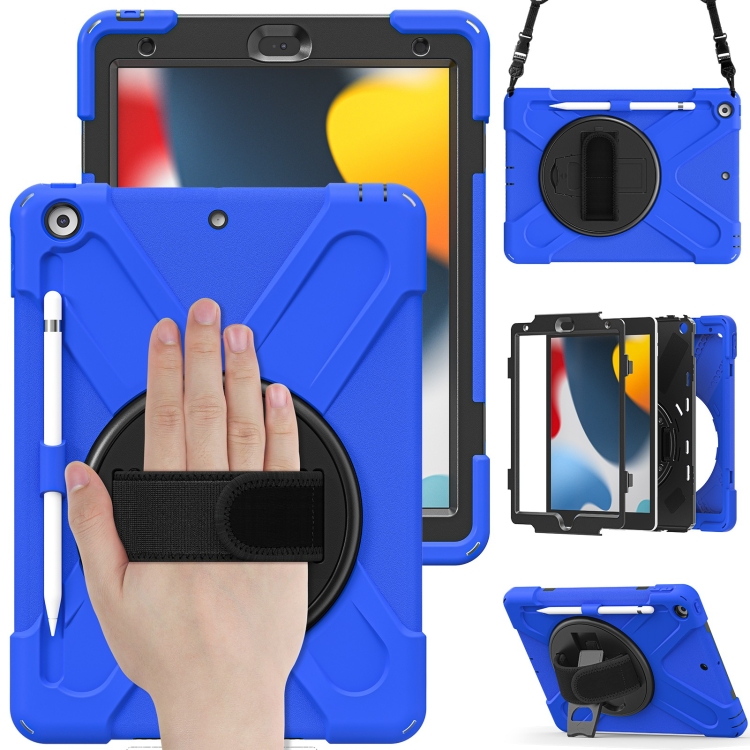 Silicone + PC Protective Case with Holder & Shoulder Strap For iPad 10.2 2021 / 2020 / 2019(Blue)
Silicone + PC Protective Case with Holder & Shoulder Strap For iPad 10.2 2021 / 2020 / 2019(Blue)