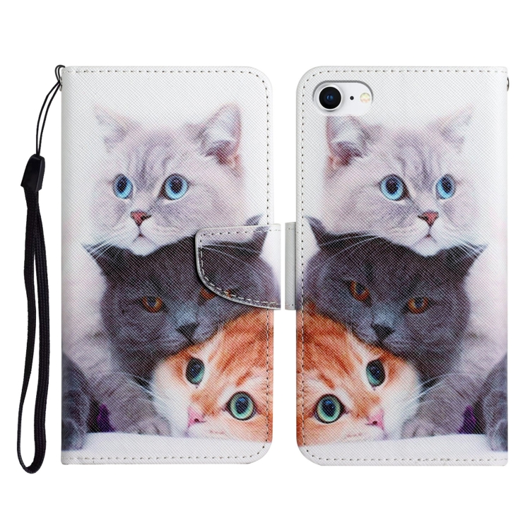 For iPhone SE 2022 / SE 2020 / 8 / 7 Painted Pattern Horizontal Flip Leather Case with Holder & Card Slot & Wallet(Three Cats)
For iPhone SE 2022 / SE 2020 / 8 / 7 Painted Pattern Horizontal Flip Leather Case with Holder & Card Slot & Wallet(Three Cats)