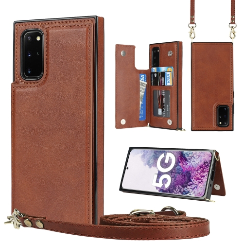 For Samsung Galaxy S20+ Cross-body Square Double Buckle Flip Card Bag TPU+PU Case with Card Slots & Wallet & Photo & Strap(Brown)
For Samsung Galaxy S20+ Cross-body Square Double Buckle Flip Card Bag TPU+PU Case with Card Slots & Wallet & Photo & Strap(Brown)