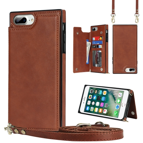 Cross-body Square Double Buckle Flip Card Bag TPU+PU Case with Card Slots & Wallet & Photo & Strap For iPhone SE 2022 / SE 2020 / 8 / 7(Brown)
Cross-body Square Double Buckle Flip Card Bag TPU+PU Case with Card Slots & Wallet & Photo & Strap For iPhone SE 2022 / SE 2020 / 8 / 7(Brown)