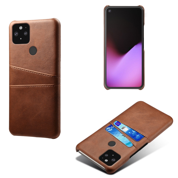 For Google Pixel 5 Calf Texture PC + PU Leather Back Cover Shockproof Case with Dual Card Slots(Brown)
For Google Pixel 5 Calf Texture PC + PU Leather Back Cover Shockproof Case with Dual Card Slots(Brown)