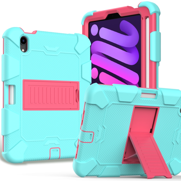 Two-Color Robot Shockproof Silicone + PC Protective Tablet Case with Holder & Pen Slot For iPad mini 6(Mint Green + Rose Red)
Two-Color Robot Shockproof Silicone + PC Protective Tablet Case with Holder & Pen Slot For iPad mini 6(Mint Green + Rose Red)