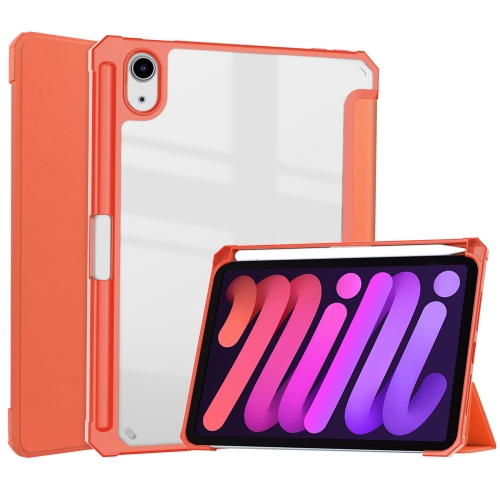 Three-folding Acrylic TPU + PU Leather Horizontal Flip Tablet Case with Holder & Pen Slot & Sleep / Wake-up Function For iPad mini 6(Orange)
Three-folding Acrylic TPU + PU Leather Horizontal Flip Tablet Case with Holder & Pen Slot & Sleep / Wake-up Function For iPad mini 6(Orange)