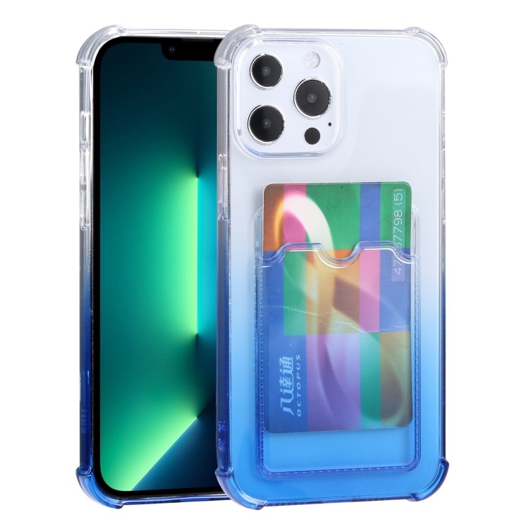 Gradient Anti-fall Mobile Phone Protective Case with Card Holder For iPhone 13 Pro Max(Blue)
Gradient Anti-fall Mobile Phone Protective Case with Card Holder For iPhone 13 Pro Max(Blue)