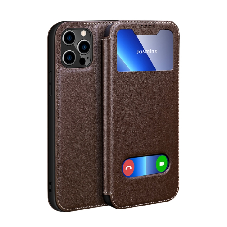 Yak Texture Horizontal Flip View Time Top Layer Cowhide Leather Case with Holder & Call Display ID For iPhone 13 Pro Max(Brown)
Yak Texture Horizontal Flip View Time Top Layer Cowhide Leather Case with Holder & Call Display ID For iPhone 13 Pro Max(Brown)