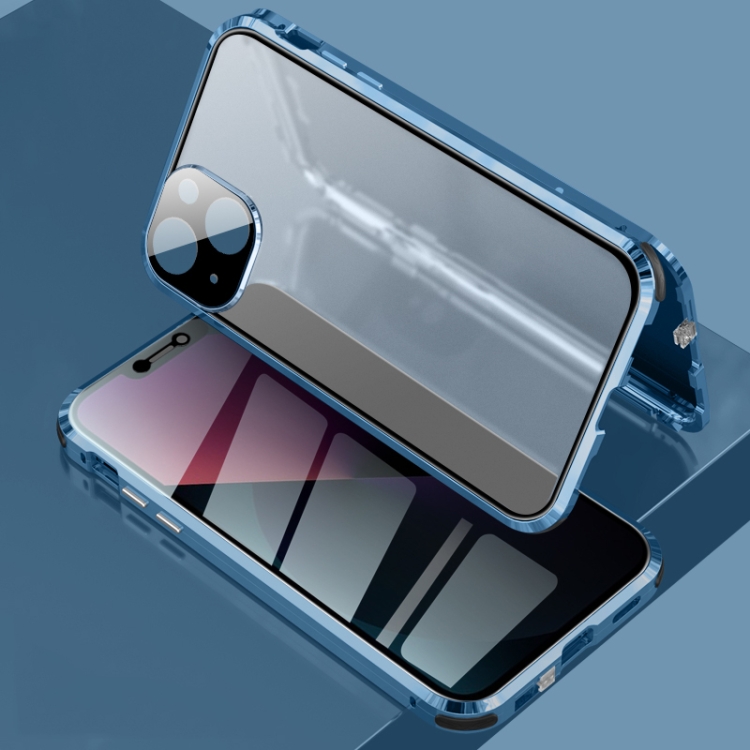 For iPhone 13 Four-corner Shockproof Anti-peeping Magnetic Metal Frame Double-sided Tempered Glass Case(Blue)
For iPhone 13 Four-corner Shockproof Anti-peeping Magnetic Metal Frame Double-sided Tempered Glass Case(Blue)