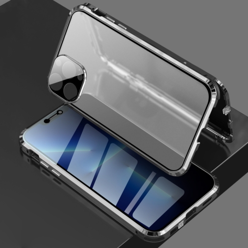 For iPhone 13 Pro Max Four-corner Shockproof Anti-peeping Magnetic Metal Frame Double-sided Tempered Glass Case (Black)
For iPhone 13 Pro Max Four-corner Shockproof Anti-peeping Magnetic Metal Frame Double-sided Tempered Glass Case (Black)