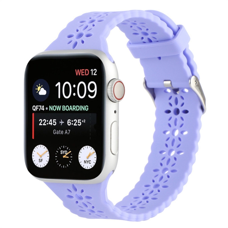 Hollow Out Silicone Watch Band For Apple Watch Series 7 41mm / 6&SE&5&4 40mm / 3&2&1 38mm(Light Purple)
Hollow Out Silicone Watch Band For Apple Watch Series 7 41mm / 6&SE&5&4 40mm / 3&2&1 38mm(Light Purple)
