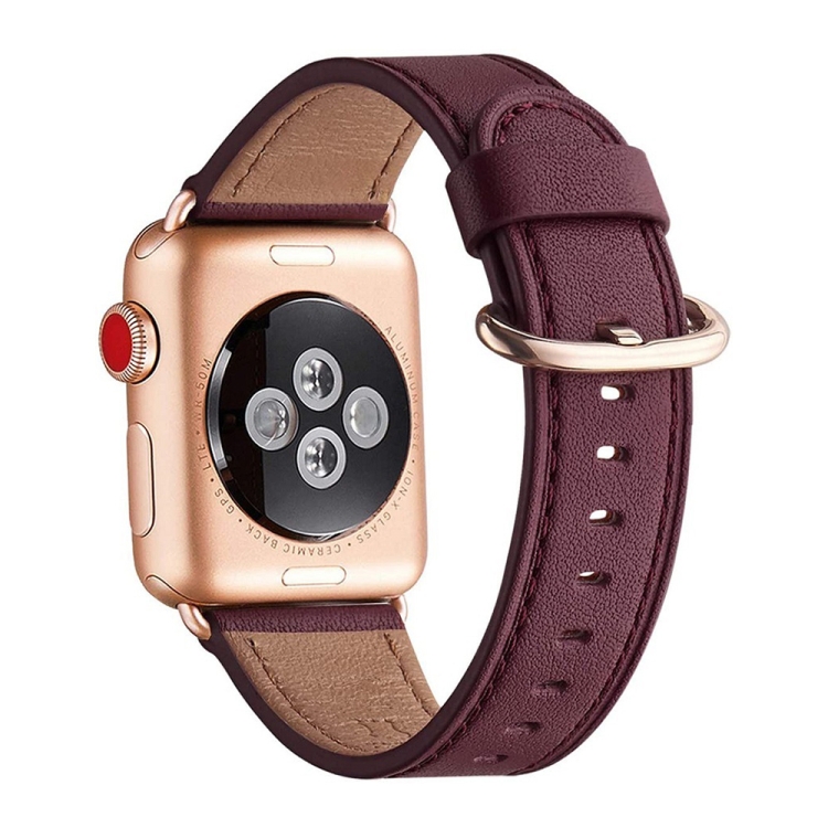 Classic Buckle Leather Replacement Strap Watchband For Apple Watch Series 7 41mm / 6&SE&5&4 40mm / 3&2&1 38mm(Wine Red)
Classic Buckle Leather Replacement Strap Watchband For Apple Watch Series 7 41mm / 6&SE&5&4 40mm / 3&2&1 38mm(Wine Red)