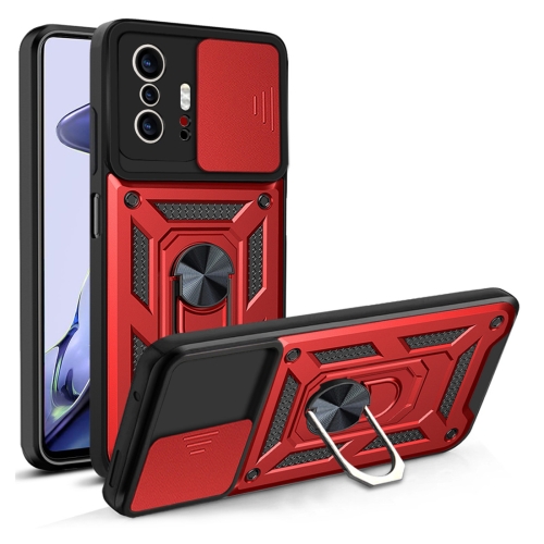 

For Xiaomi Mi 11T / 11T Pro Sliding Camera Cover Design TPU+PC Protective Case(Red)