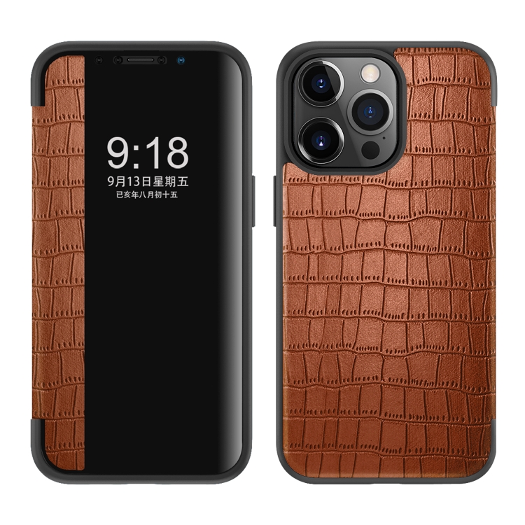 Crocodile Texture Windows View Horizontal Flip Leather Case For iPhone 13 Pro(Brown)
Crocodile Texture Windows View Horizontal Flip Leather Case For iPhone 13 Pro(Brown)