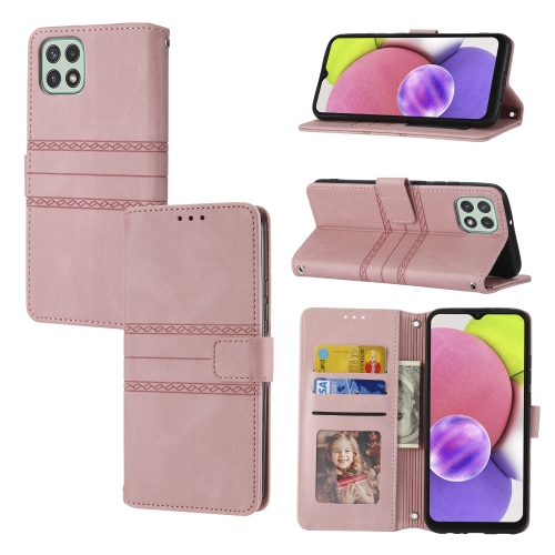 For Samsung Galaxy A03 EU Version Embossed Striped Magnetic Buckle Horizontal Flip Phone Leather Case(Pink)
For Samsung Galaxy A03 EU Version Embossed Striped Magnetic Buckle Horizontal Flip Phone Leather Case(Pink)