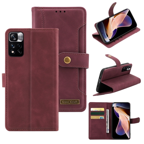For Xiaomi Redmi Note 11 Pro / Note 11 Pro+ Copper Buckle Horizontal Flip Leather Phone Case(Maroon)
For Xiaomi Redmi Note 11 Pro / Note 11 Pro+ Copper Buckle Horizontal Flip Leather Phone Case(Maroon)