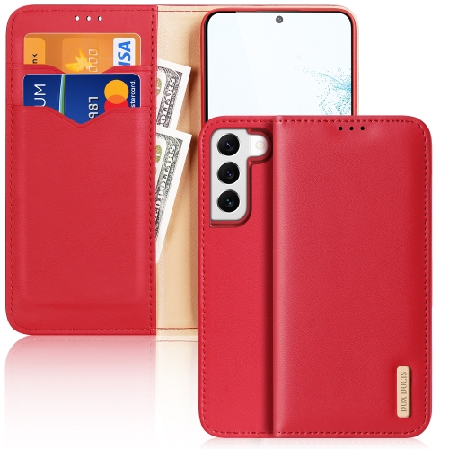 

For Samsung Galaxy S22 5G DUX DUCIS Hivo Series Cowhide Texture Leather Phone Case(Red)