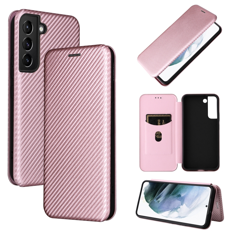 For Samsung Galaxy S22 Carbon Fiber Texture Horizontal Flip Leather Phone Case(Pink)
For Samsung Galaxy S22 Carbon Fiber Texture Horizontal Flip Leather Phone Case(Pink)