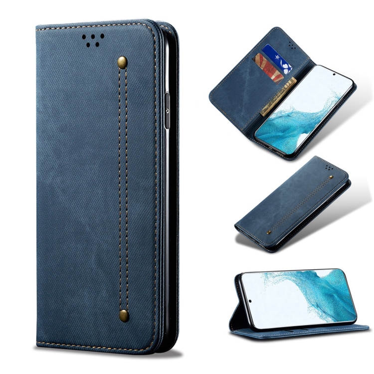 For Samsung Galaxy S22+ 5G Denim Texture Casual Style Horizontal Flip Leather Case with Holder & Card Slots & Wallet(Blue)
For Samsung Galaxy S22+ 5G Denim Texture Casual Style Horizontal Flip Leather Case with Holder & Card Slots & Wallet(Blue)