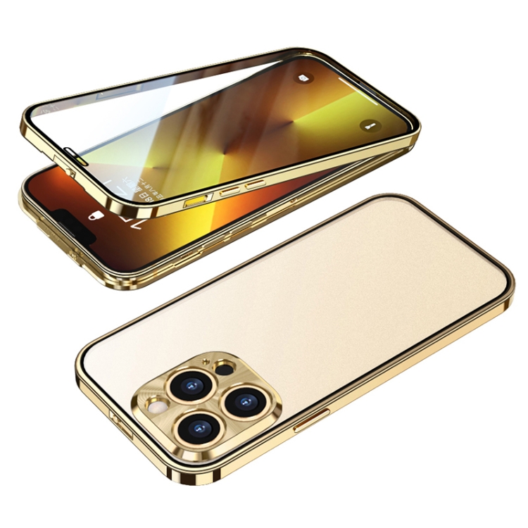 Buckle Installation Double-sided Protective Phone Case For iPhone 13 Pro Max(Gold)
Buckle Installation Double-sided Protective Phone Case For iPhone 13 Pro Max(Gold)