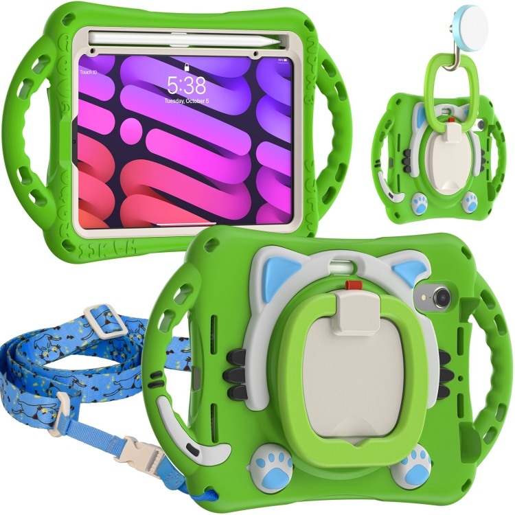 Cute Cat King Kids Shockproof EVA Protective Case with Holder & Shoulder Strap & Handle For iPad mini 6(Green)
Cute Cat King Kids Shockproof EVA Protective Case with Holder & Shoulder Strap & Handle For iPad mini 6(Green)