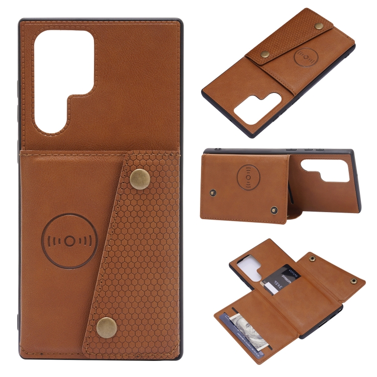 For Samsung Galaxy S22 Ultra 5G Double Buckle PU + TPU Magnetic Phone Case(Brown)
For Samsung Galaxy S22 Ultra 5G Double Buckle PU + TPU Magnetic Phone Case(Brown)