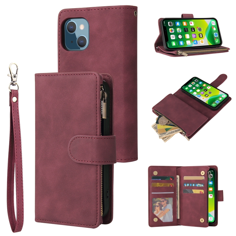 For iPhone 13 Multifunctional Phone Leather Case with Card Slot & Holder & Zipper Wallet & Photo Frame(Wine Red)
For iPhone 13 Multifunctional Phone Leather Case with Card Slot & Holder & Zipper Wallet & Photo Frame(Wine Red)
