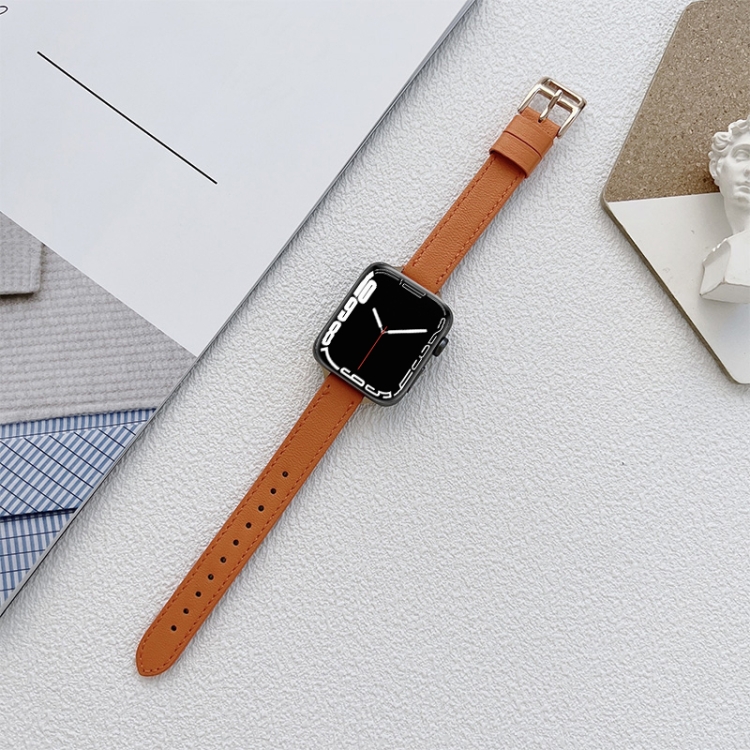 Leather Watchband For Apple Watch Series 7 45mm / 6&SE&5&4 44mm / 3&2&1 42mm(Orange)
Leather Watchband For Apple Watch Series 7 45mm / 6&SE&5&4 44mm / 3&2&1 42mm(Orange)