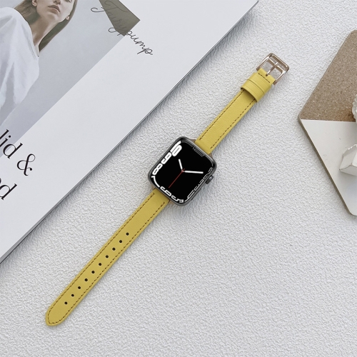 Leather Watchband For Apple Watch Series 7 45mm / 6&SE&5&4 44mm / 3&2&1 42mm(Yellow)
Leather Watchband For Apple Watch Series 7 45mm / 6&SE&5&4 44mm / 3&2&1 42mm(Yellow)