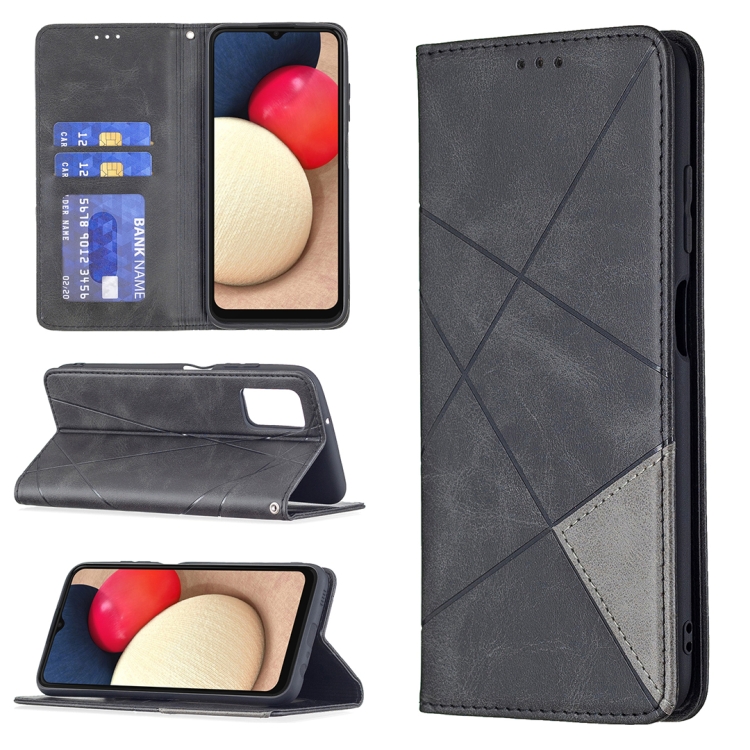 For Samsung Galaxy A03s 166mm Rhombus Texture Magnetic Leather Phone Case(Black)
For Samsung Galaxy A03s 166mm Rhombus Texture Magnetic Leather Phone Case(Black)