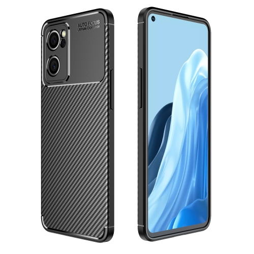 

For OPPO Reno7 5G Global / Find X5 Lite Carbon Fiber Texture Shockproof TPU Phone Case(Black)