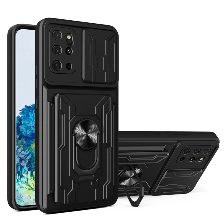 For Samsung Galaxy S20+ Camera Cover Phone Case with Card Slot & Holder(Black)
For Samsung Galaxy S20+ Camera Cover Phone Case with Card Slot & Holder(Black)