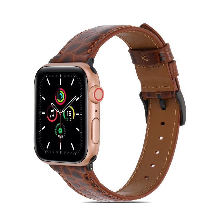 Crocodile Texture Leather Watchband for Apple Watch Series 7 41mm / 6&SE&5&4 40mm / 3&2&1 38mm(Brown)
Crocodile Texture Leather Watchband for Apple Watch Series 7 41mm / 6&SE&5&4 40mm / 3&2&1 38mm(Brown)