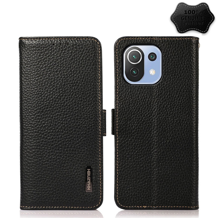 For Xiaomi Mi 11 Lite 5G / Mi 11 Lite KHAZNEH Side-Magnetic Litchi Genuine Leather RFID Phone Case(Black)
For Xiaomi Mi 11 Lite 5G / Mi 11 Lite KHAZNEH Side-Magnetic Litchi Genuine Leather RFID Phone Case(Black)