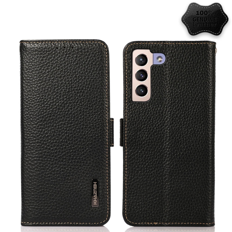 For Samsung Galaxy S22+ 5G KHAZNEH Side-Magnetic Litchi Genuine Leather RFID Phone Case(Black)
For Samsung Galaxy S22+ 5G KHAZNEH Side-Magnetic Litchi Genuine Leather RFID Phone Case(Black)
