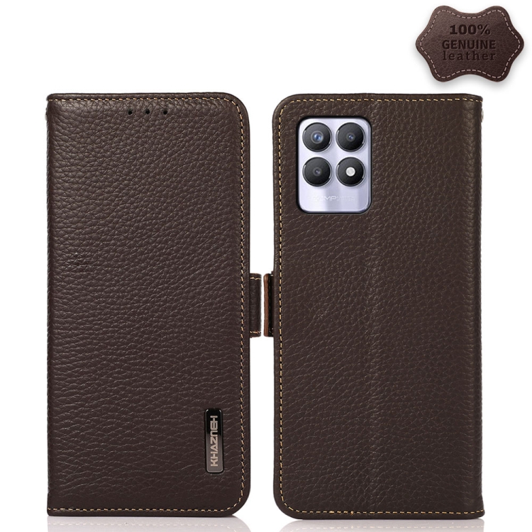 For OPPO Realme 8i KHAZNEH Side-Magnetic Litchi Genuine Leather RFID Case(Brown)
For OPPO Realme 8i KHAZNEH Side-Magnetic Litchi Genuine Leather RFID Case(Brown)