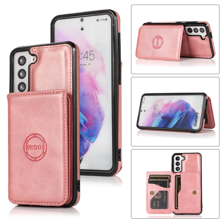 For Samsung Galaxy S21 FE 5G Calf Texture Magnetic Card Bag PU Phone Case(Rose Gold)
For Samsung Galaxy S21 FE 5G Calf Texture Magnetic Card Bag PU Phone Case(Rose Gold)