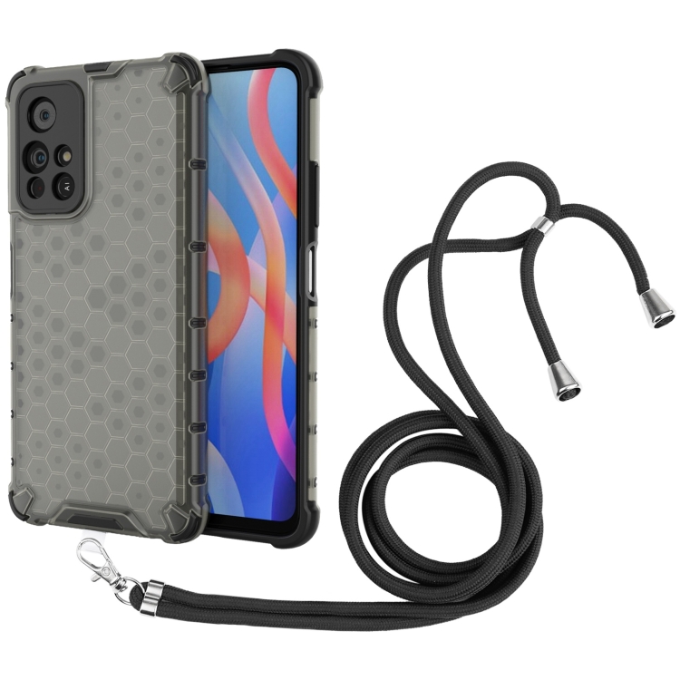 For Xiaomi Redmi Note 11 5G / Note 11T 5G / Poco M4 Pro 5G Lanyard Honeycomb PC + TPU Case(Black)
For Xiaomi Redmi Note 11 5G / Note 11T 5G / Poco M4 Pro 5G Lanyard Honeycomb PC + TPU Case(Black)