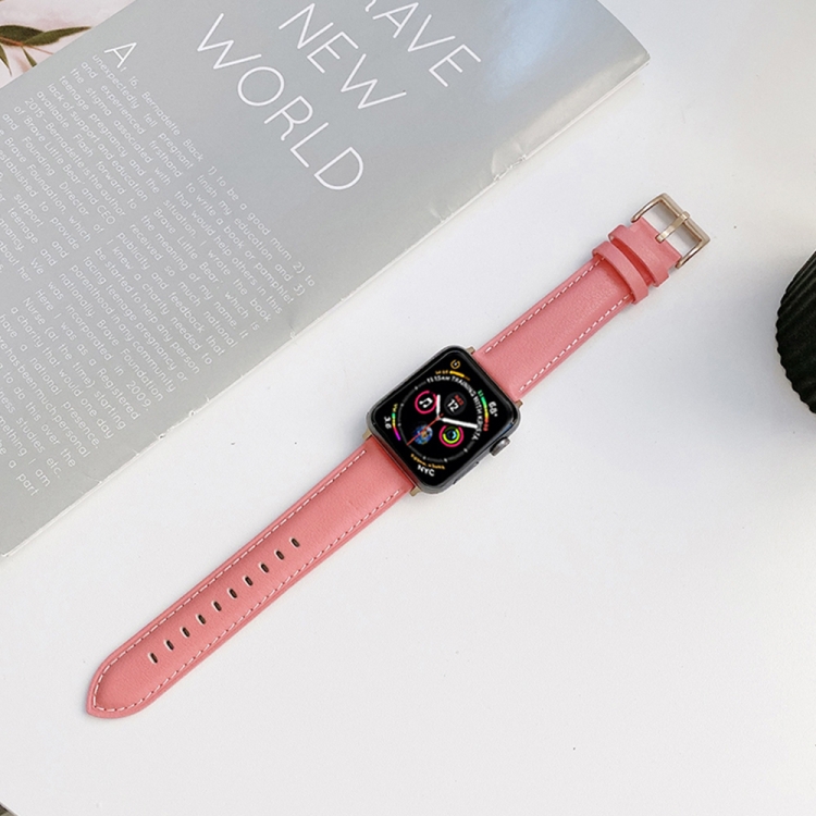 Genuine Leather Watch Band For Apple Watch Series 7 45mm / 6&SE&5&4 44mm / 3&2&1 42mm(Pink)
Genuine Leather Watch Band For Apple Watch Series 7 45mm / 6&SE&5&4 44mm / 3&2&1 42mm(Pink)
