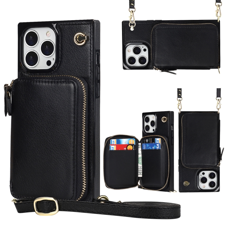 Cross-body Zipper Big Wallet Bag Square TPU + PU Back Phone Case with Holder For iPhone 13 Pro(Black)
Cross-body Zipper Big Wallet Bag Square TPU + PU Back Phone Case with Holder For iPhone 13 Pro(Black)