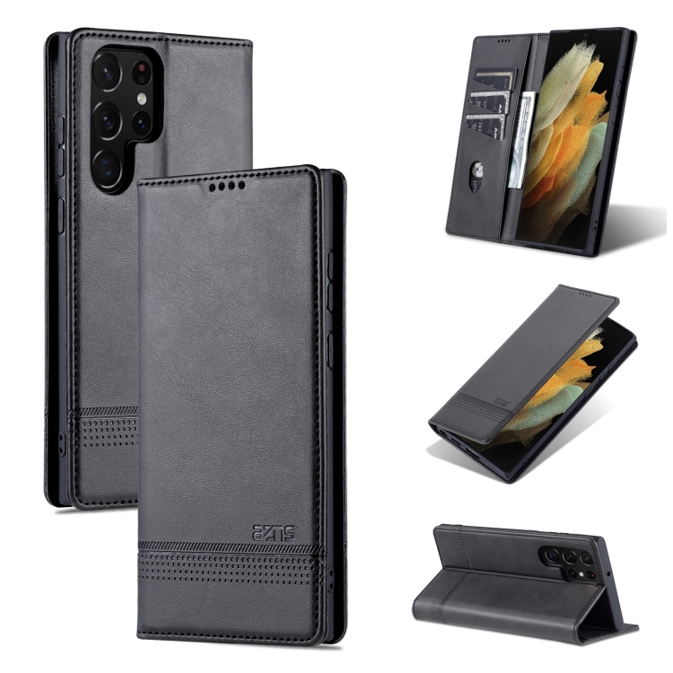 For Samsung Galaxy S22 Ultra 5G AZNS Magnetic Calf Texture Horizontal Flip Leather Phone Case(Black)
For Samsung Galaxy S22 Ultra 5G AZNS Magnetic Calf Texture Horizontal Flip Leather Phone Case(Black)