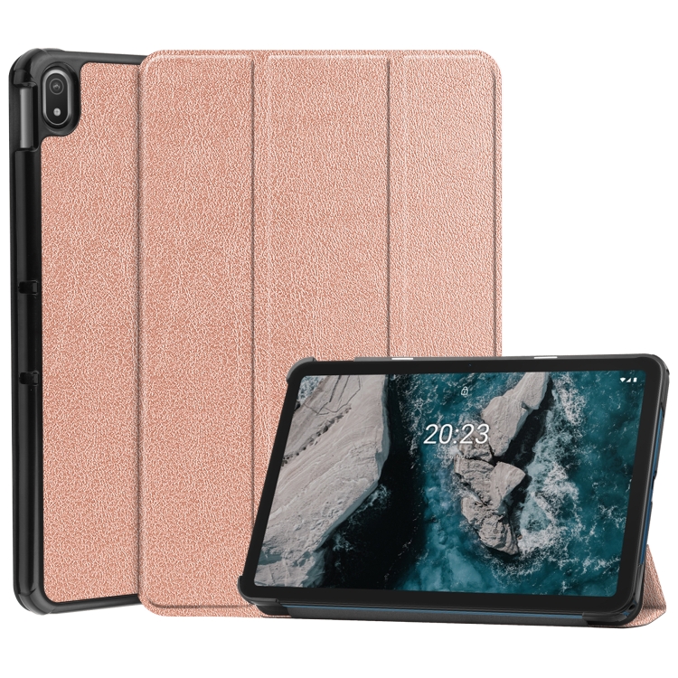 For Nokia T20 Three-folding Holder Custer Texture Leather Tablet Case(Rose Gold)
For Nokia T20 Three-folding Holder Custer Texture Leather Tablet Case(Rose Gold)