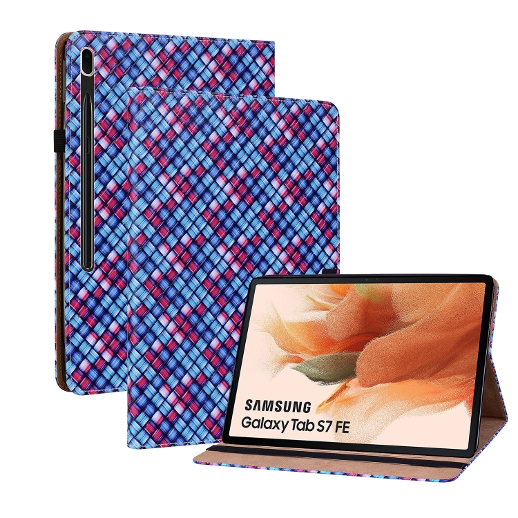 For Samsung Galaxy Tab S7 Plus T970 / S7 FE T730 Color Weave Leather Tablet Case with Holder(Blue)
For Samsung Galaxy Tab S7 Plus T970 / S7 FE T730 Color Weave Leather Tablet Case with Holder(Blue)