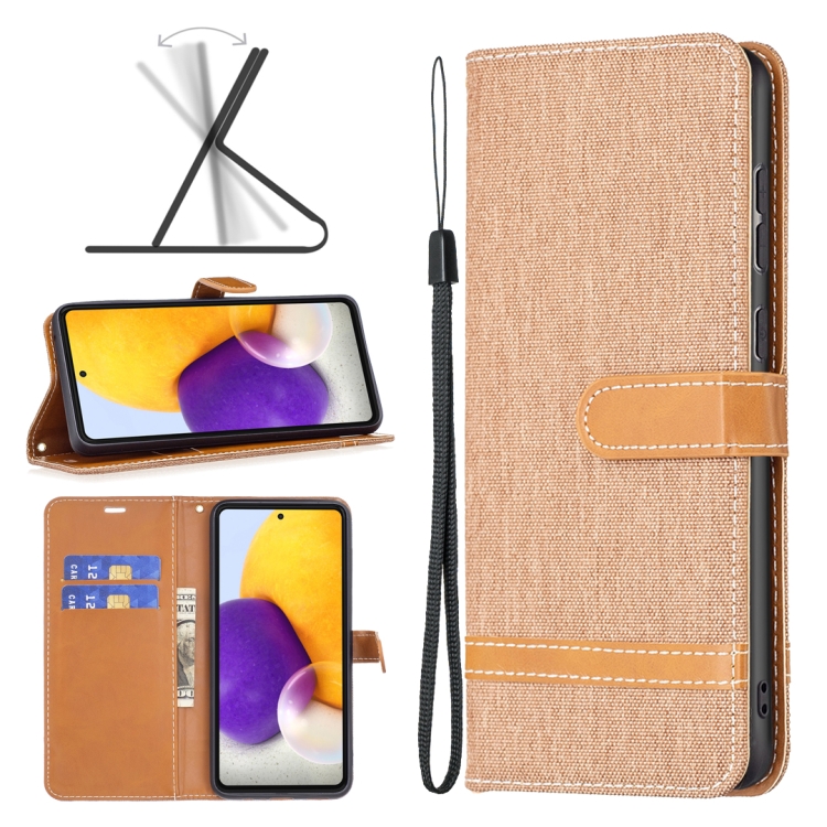 For Samsung Galaxy A73 5G Color Matching Denim Texture Leather Phone Case(Brown)
For Samsung Galaxy A73 5G Color Matching Denim Texture Leather Phone Case(Brown)