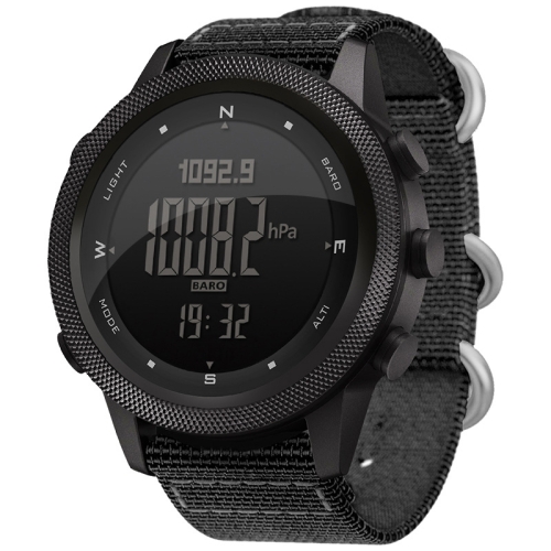 

NORTH EDGE APACHE-46 Outdoor Waterproof Men Multifunction Digital Nylon Strap Smart Sports Watch(Black)