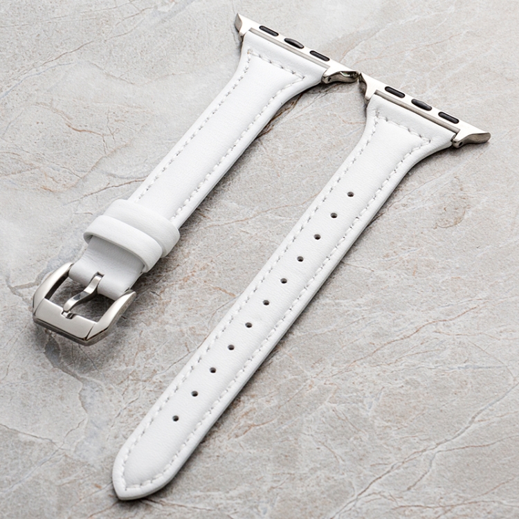 Genuine Leather Watchband For Apple Watch Series 7 45mm / 6&SE&5&4 44mm / 3&2&1 42mm(White) 
Genuine Leather Watchband For Apple Watch Series 7 45mm / 6&SE&5&4 44mm / 3&2&1 42mm(White)