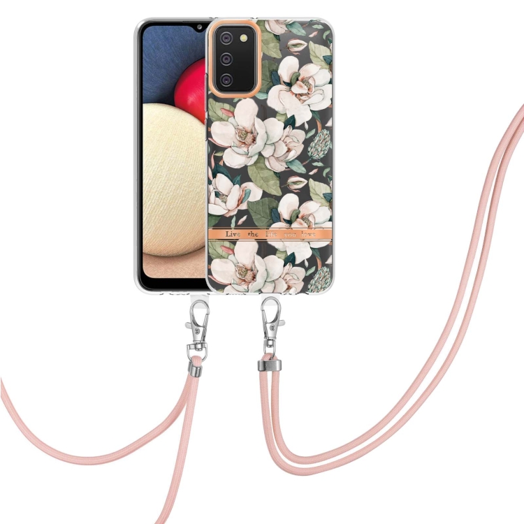 For Samsung Galaxy A02s 166mm Flowers Series TPU Phone Case with Lanyard(Green Gardenia)
For Samsung Galaxy A02s 166mm Flowers Series TPU Phone Case with Lanyard(Green Gardenia)