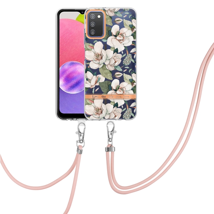 For Samsung Galaxy A03s 166mm Flowers Series TPU Phone Case with Lanyard(Green Gardenia) 
For Samsung Galaxy A03s 166mm Flowers Series TPU Phone Case with Lanyard(Green Gardenia)