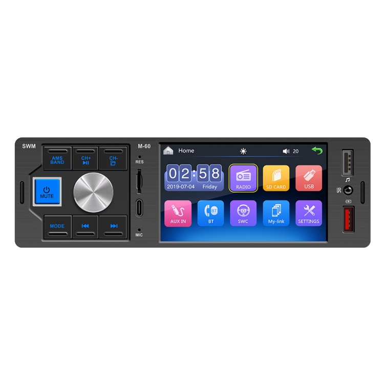 M-60 4.0 inch Touch Screen Car Radio Receiver Bluetooth MP5 Player with Remote Control
M-60 4.0 inch Touch Screen Car Radio Receiver Bluetooth MP5 Player with Remote Control