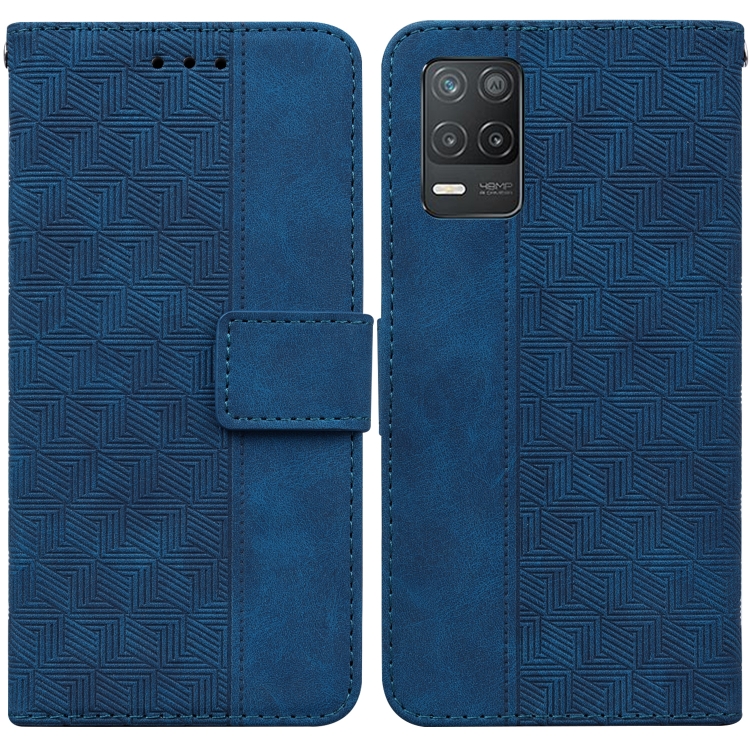 For OPPO Realme 8 5G / Realme V13 5G Geometric Embossed Leather Phone Case(Blue)
For OPPO Realme 8 5G / Realme V13 5G Geometric Embossed Leather Phone Case(Blue)
