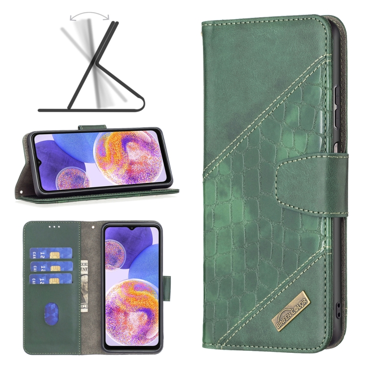 For Samsung Galaxy A23 5G Matching Color Crocodile Texture Leather Phone Case(Green)
For Samsung Galaxy A23 5G Matching Color Crocodile Texture Leather Phone Case(Green)