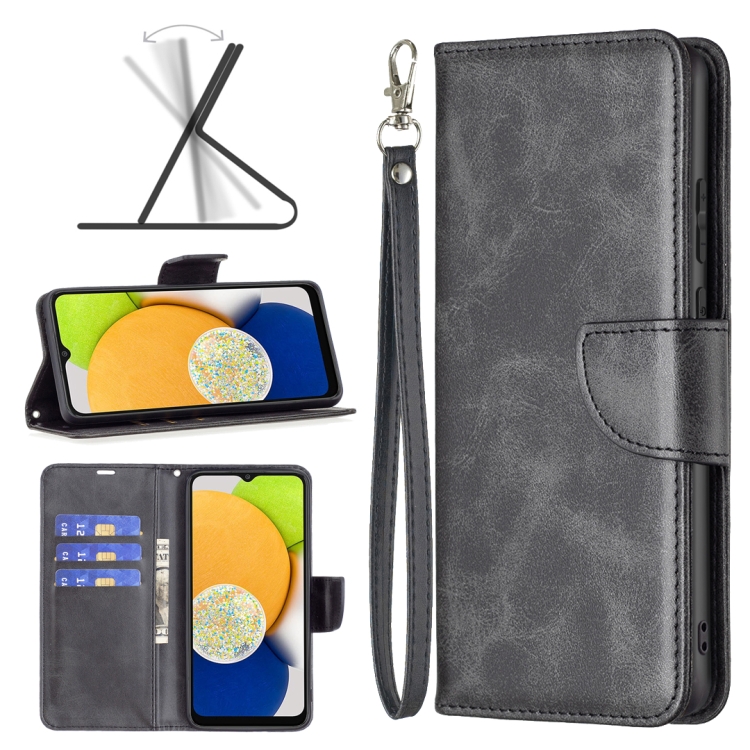 For Samsung Galaxy A03 166mm Lambskin Texture Pure Color Flip Leather Phone Case(Black)
For Samsung Galaxy A03 166mm Lambskin Texture Pure Color Flip Leather Phone Case(Black)