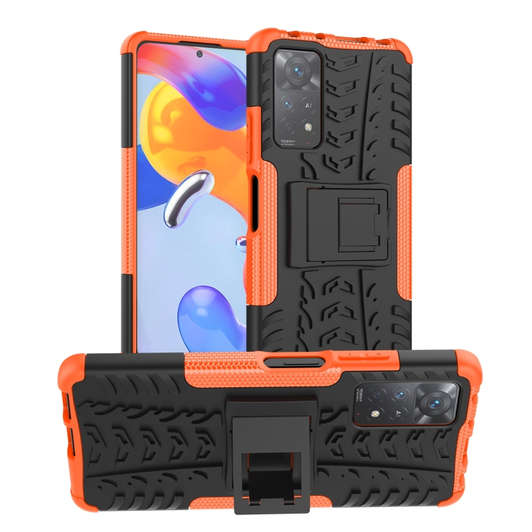 For Xiaomi Redmi Note 11 Pro 5G International Version Tire Texture Shockproof TPU+PC Phone Case with Holder(Orange)
For Xiaomi Redmi Note 11 Pro 5G International Version Tire Texture Shockproof TPU+PC Phone Case with Holder(Orange)